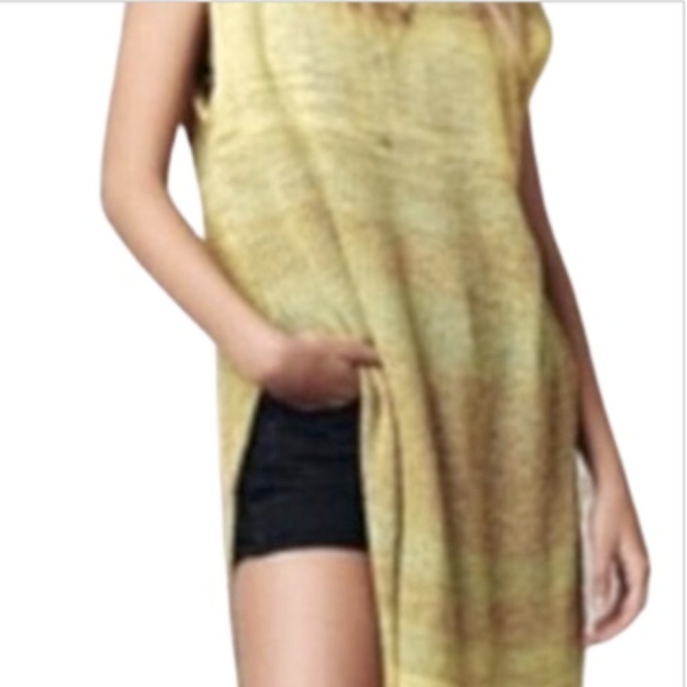 Free People Lemon Comb Striped Sleeveless Tunic M